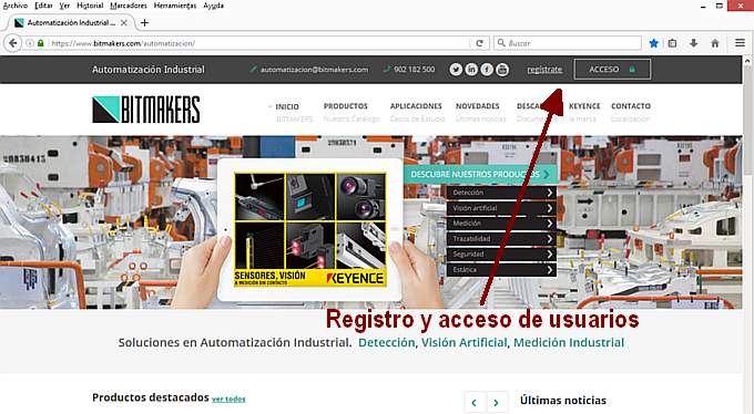 Regístrese como usuario en la web de bitmakers