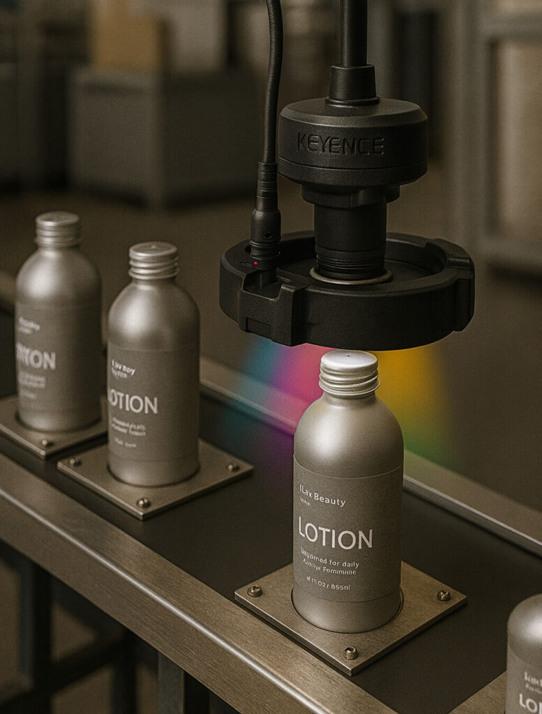 Inspección de sellado en envases de productos cosméticos y de perfumería